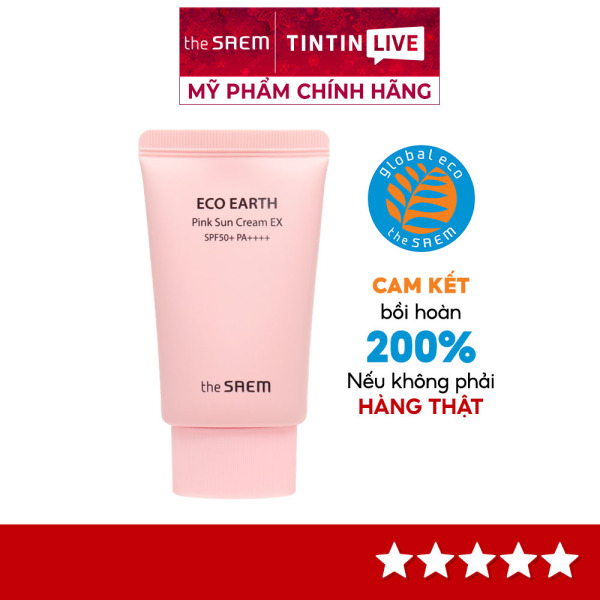 Kem Chống Nắng The Saem Eco Earth Pink Sun Cream EX SPF50+ PA++++[Mẫu mới 2021]