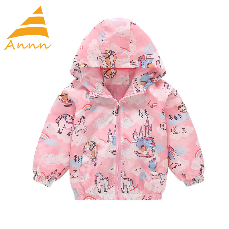 TOP★Annn Store áo khoác trẻ em mới Áo khoác bé gái 2-9 tuổi áo khoác không thấm nước thời trang nhẹ và mỏng cho trẻ em 9230