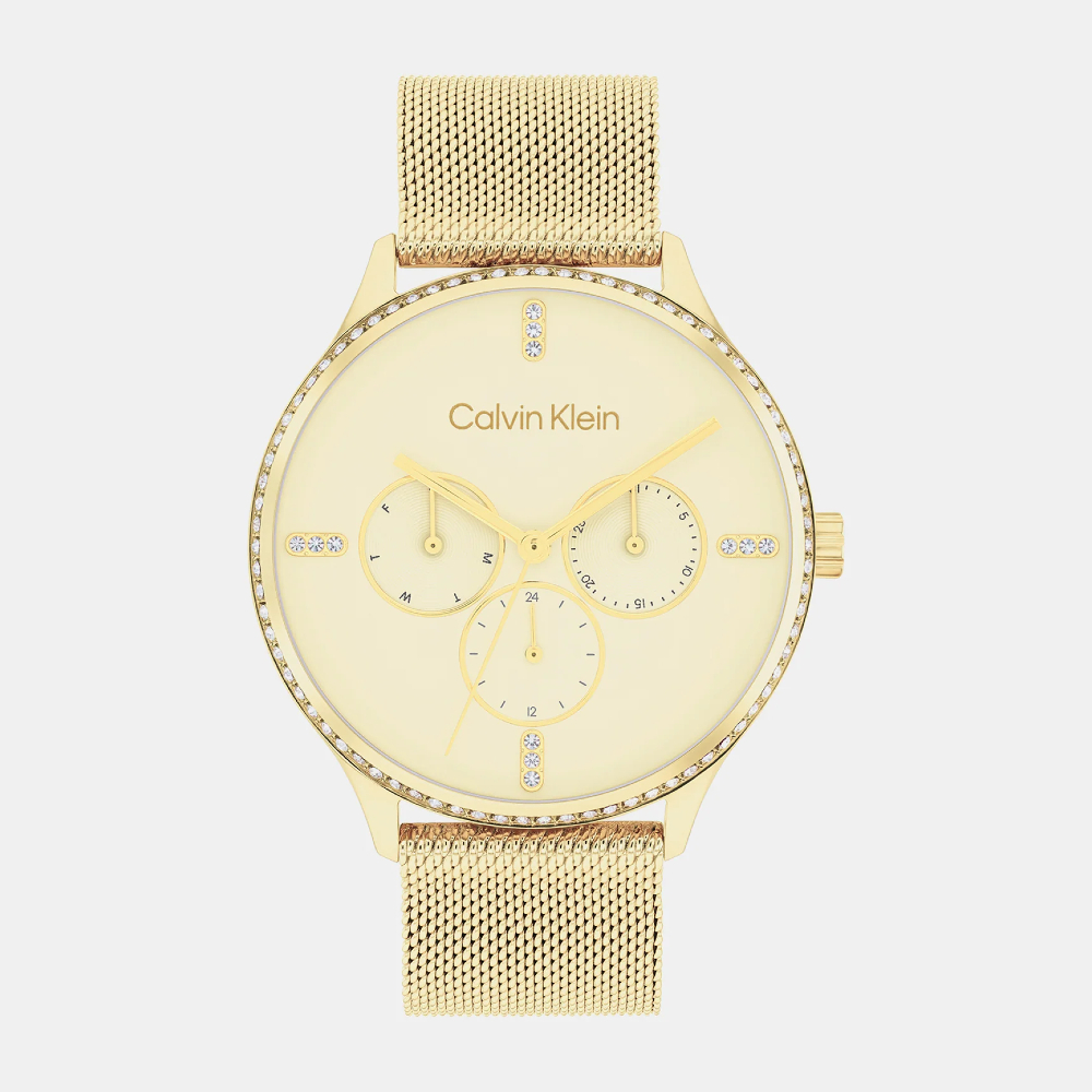 Calvin Klein Dress CK25200372 Women Gold Chronograph Mesh Watch 38 mm. ราคา 8,475 บาท*ส่งฟรี