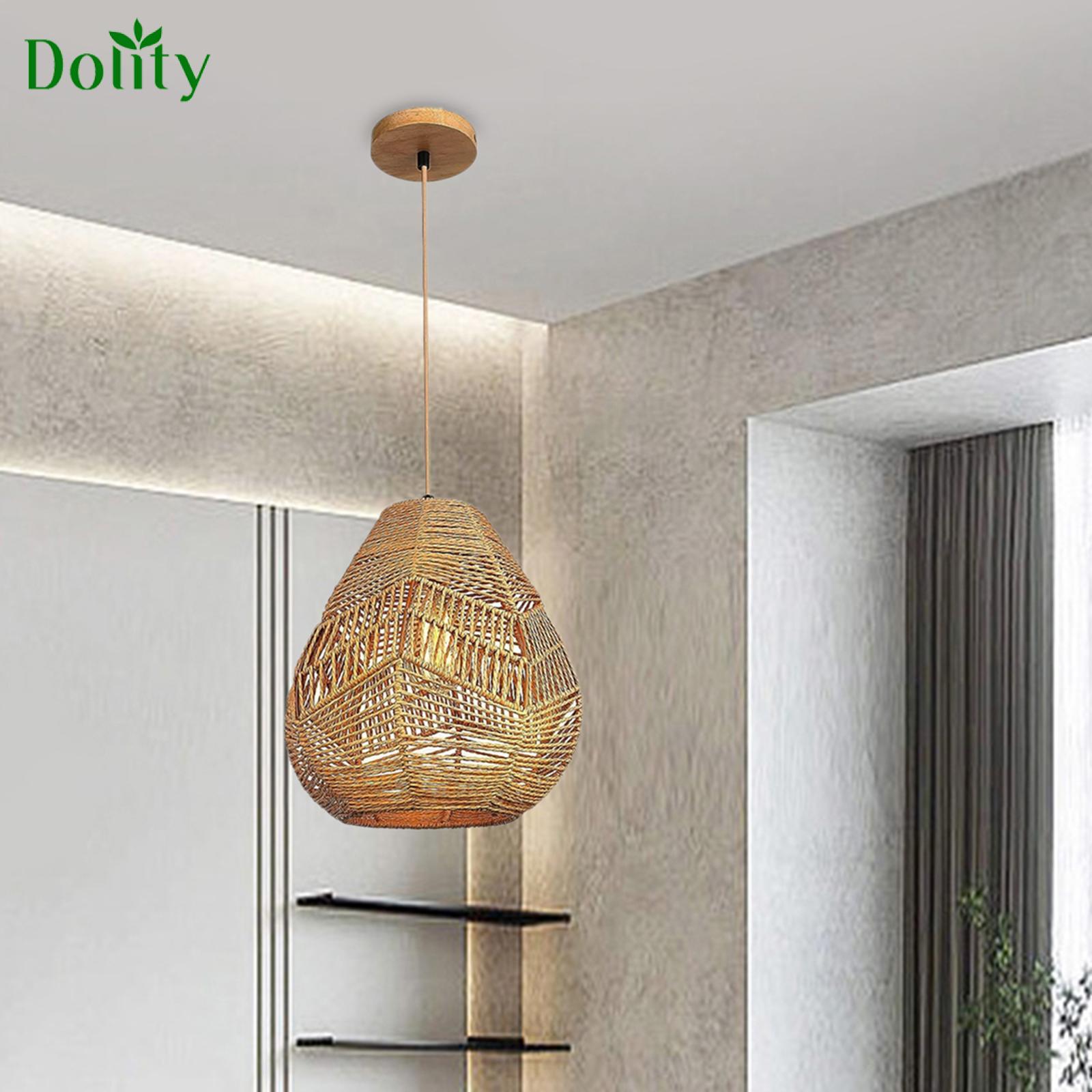 Dolity Pendant Sconce Shade Rope Lampshade, Wicker Pendant Light Shade