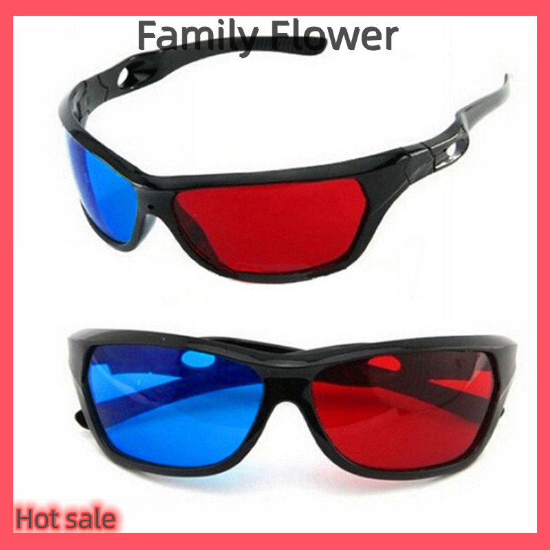 Family Flower Flash Sale 3D kính đỏ xanh đen khung cho chiều anaglyph TV Movie DVD trò chơi