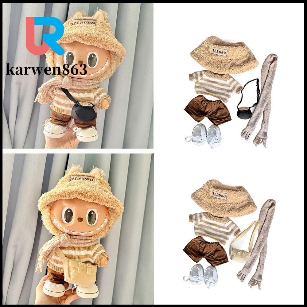 KARWEN863 Búp bê cotton Quần áo búp bê labubu Thời gian labubu để thư giãn đầy Thủ công Phụ kiện búp bê Mới Macaron Quần áo búp bê thủ công Dành cho búp bê 38cm