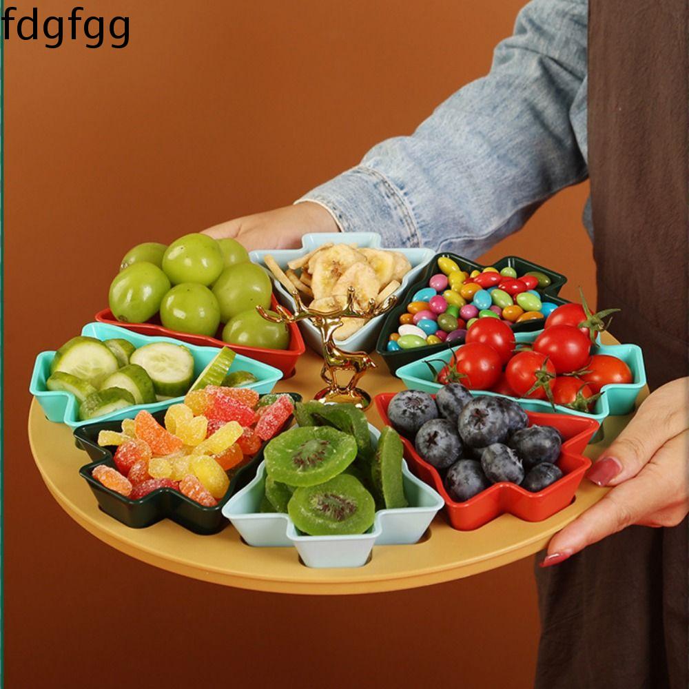 FDGFGG Nhựa Đĩa trái cây khô quả hạch Hình cây giáng sinh Sáng Tạo Hộp đựng đồ ăn nhẹ lười biếng Túi đựng đồ Chia Đĩa trái cây Lễ Hội sôi động