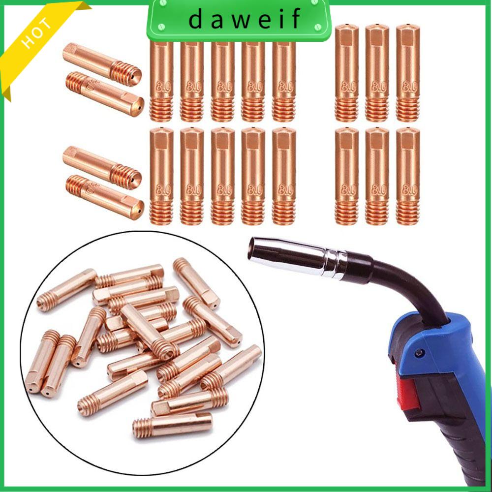 DAWEIF 5pcs 0.6/0.8/0.9/1.0/1.2mm Cách nhiệt Phụ kiện Hàn Bộ phận thay thế Vòi phun khí Dành cho MB-15AK 14ak MIG/MAG Mỏ hàn Đầu tiếp xúc