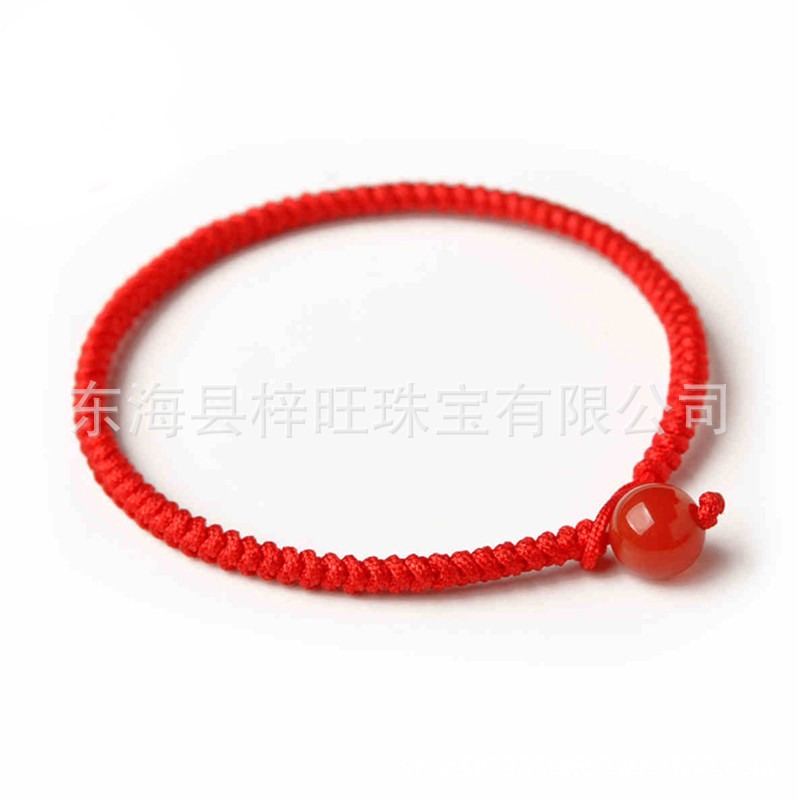 Vòng Tay Dây Đỏ benmingnian Vòng Tay Dây Đỏ nút kim cương bện tay vòng đeo tay mã não đỏ đồ trang sức dệt dây đeo tay