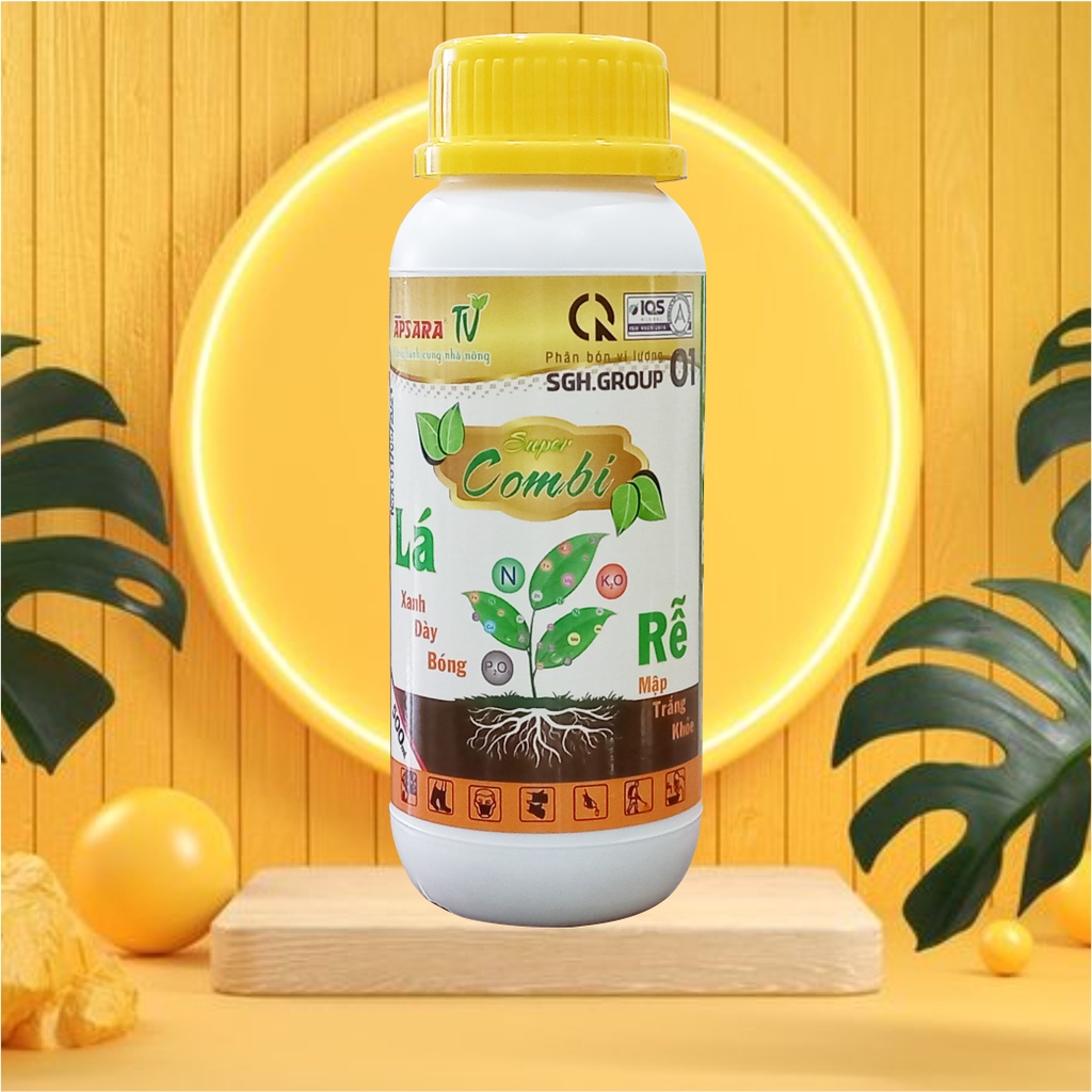 Phân bón lá Combi xanh lá dày lá lớn trái đẹp mã ASR chai 500ml