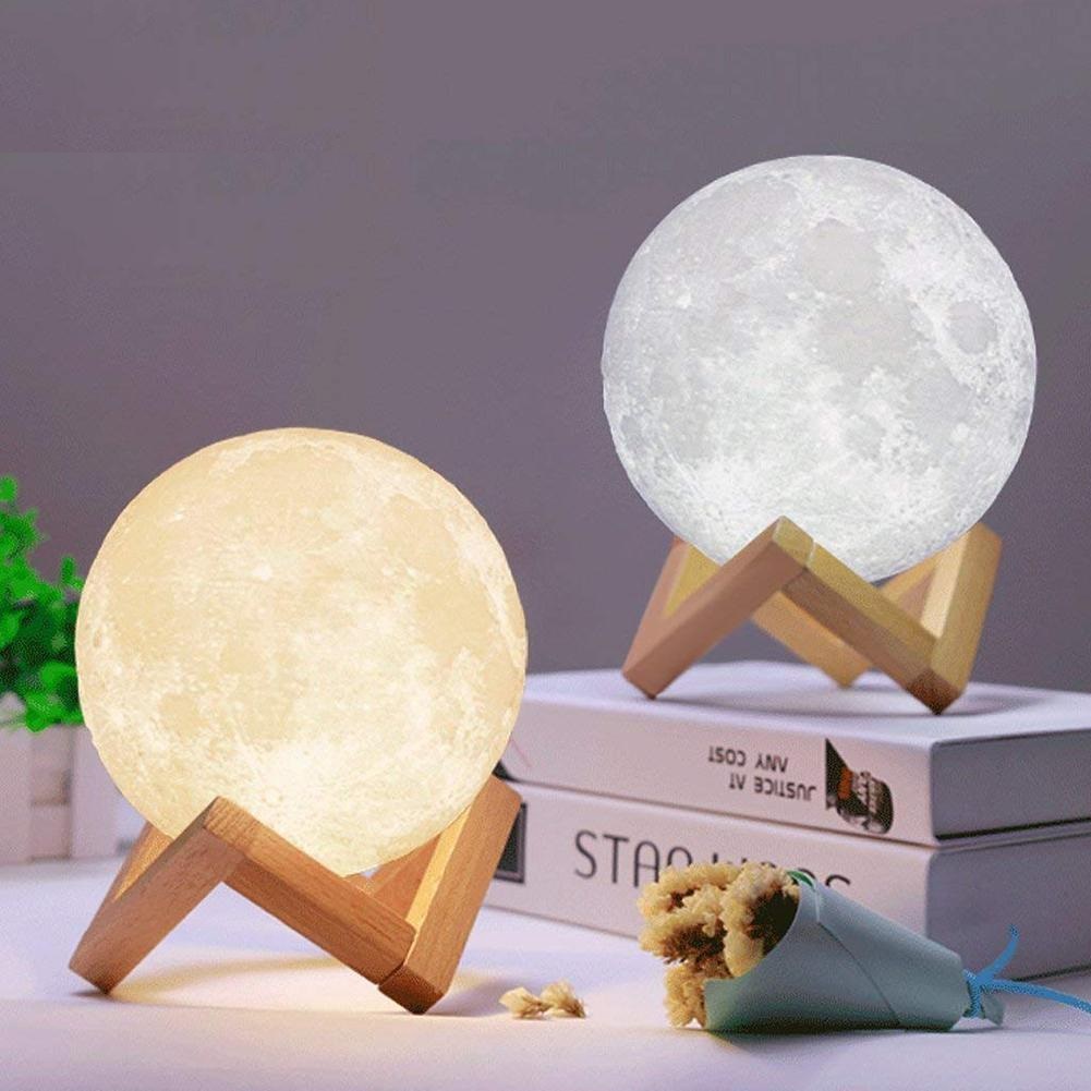 Đèn LED trang trí phòng ngủ Hình Mặt Trăng 3D Độc Đáo phòng làm việc góc
