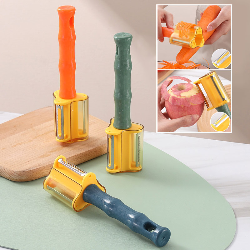 3 trong 1 dao gọt trái cây rau củ cắt sắc bằng thép không gỉ Peeler cà rốt khoai tây vắt tay Slicer tiện ích nhà bếp