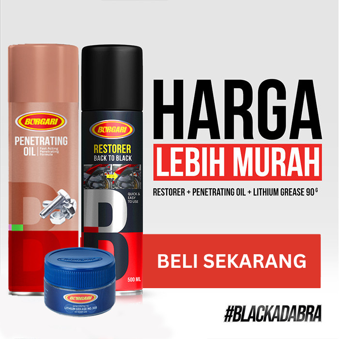 Bundling pack 3: dark Super kinclong | burgari restorer motorcycle body blackening & shine Harga 84,000 rupiah*Gratis Ongkir