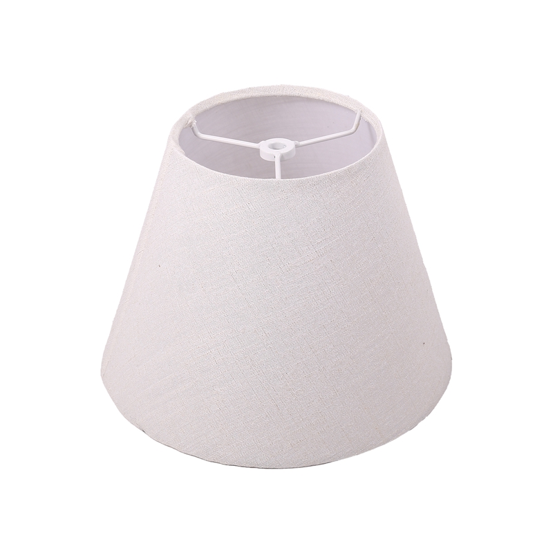 【EXCLUSIVE!】 <br>Lamp Shade Linen Fabric White Lamp Shade Small 5 Inch Top Diameter x 9 Inch Bottom Diameter x 7 Inch Tall (White with Gold Threads)