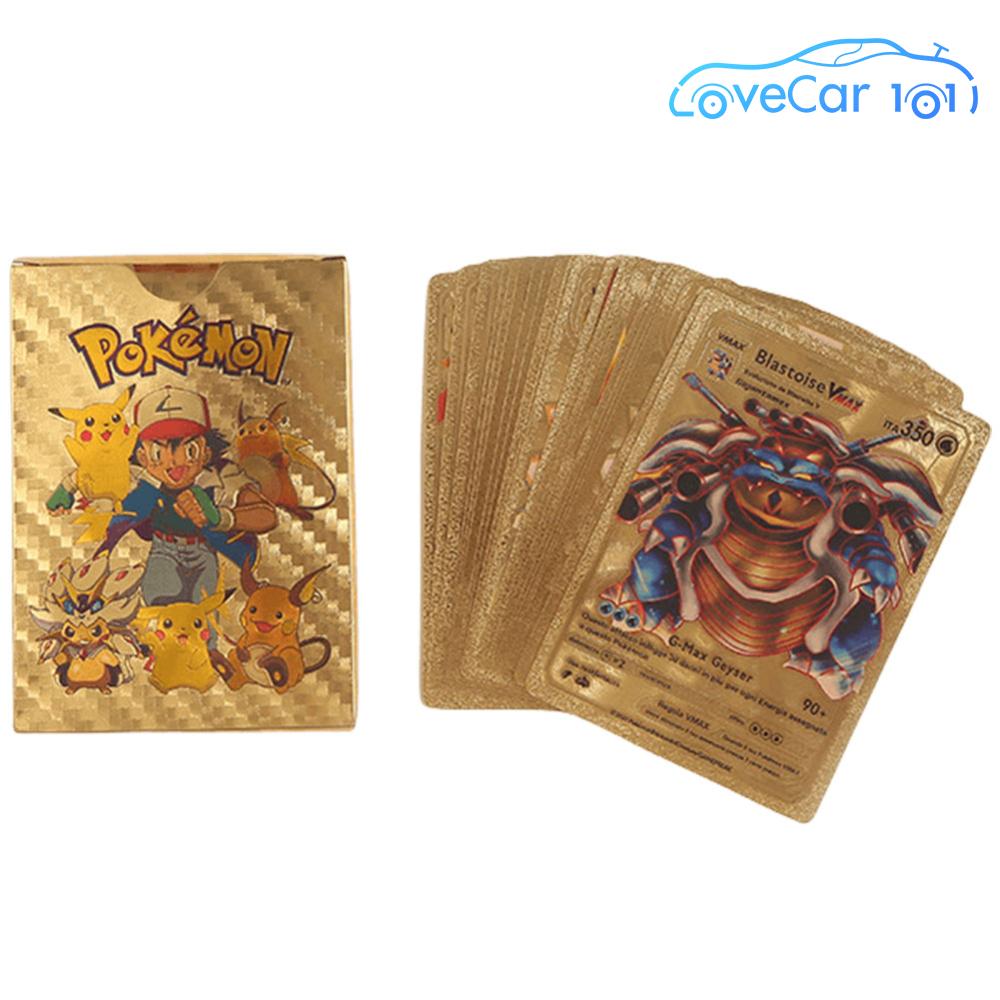 55Pcs Gold Pokemon Card Set English Pokemon Trading Cards Ultra Rare Pokemon Gold Foil Card for Fans Kids Collectors ราคา 111 บาท*ส่งฟรี