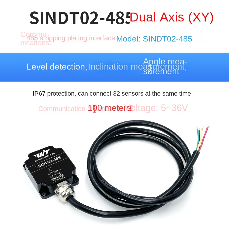 Cảm Biến Góc Nghiêng SINDT02-485 Trục Kép | Tùy chọn: SINDT01 | Đo Góc Tư Thế Chính Xác | Modbus RS232/RS485