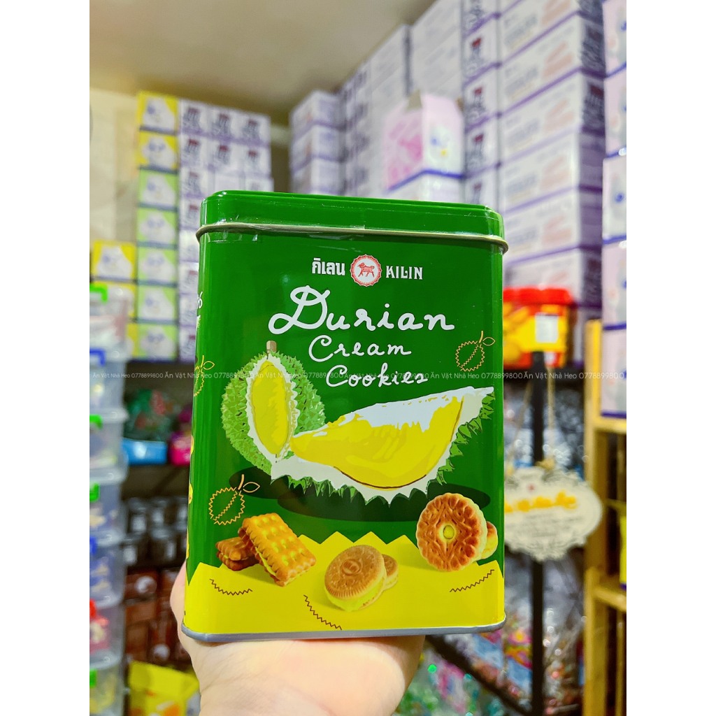 Bánh quy Kilin Thái Lan hộp thiết nhân sầu riêng thơm ngon 400g