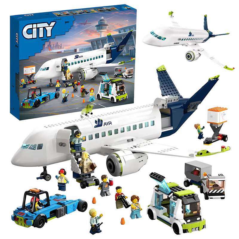 LEGO 2024 New City Series 60367 Passenger Airplane Boeing 747 Model Assembly Block Toys