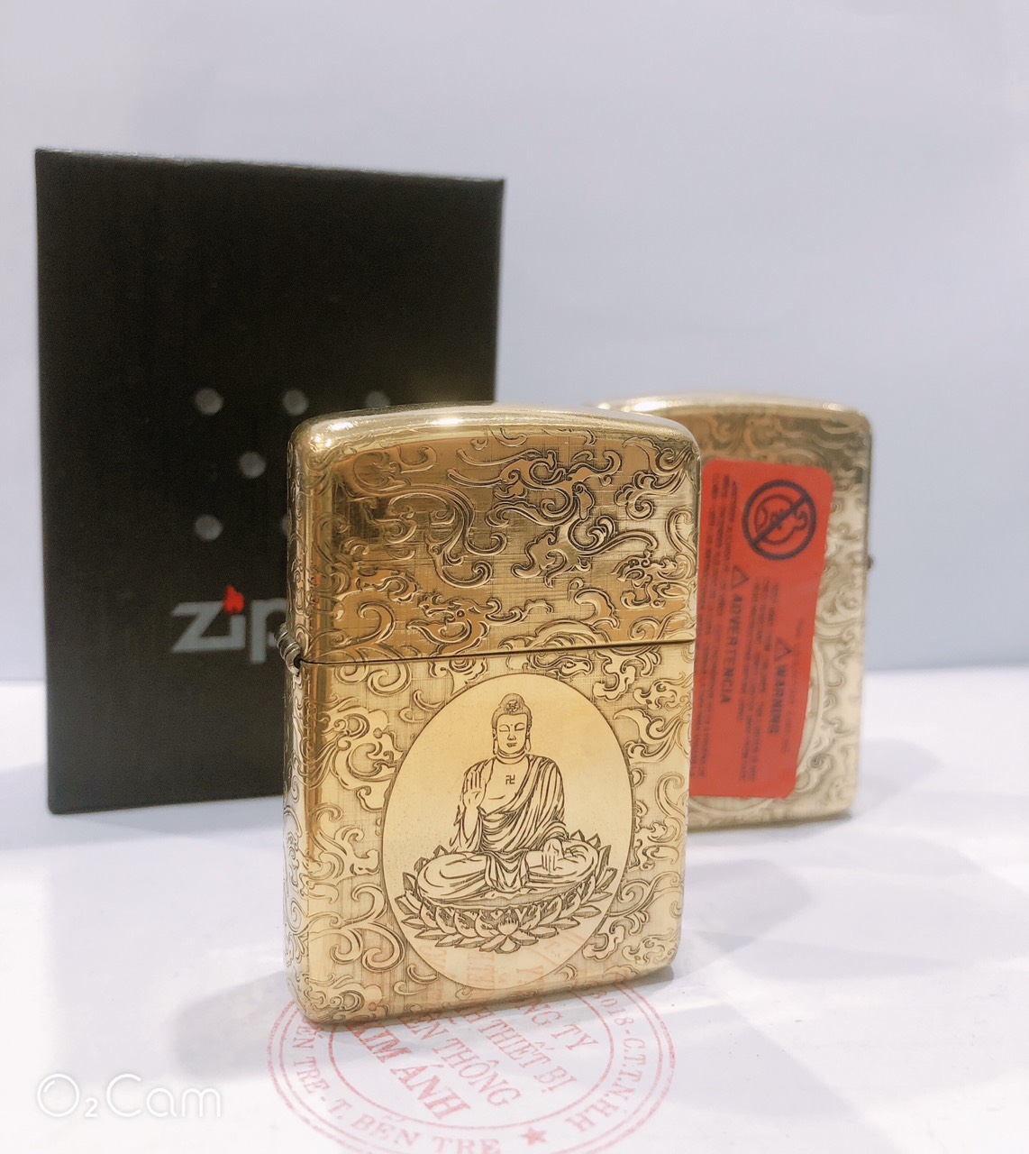 Hộp quẹt Zippo Armor vỏ dầy, khắc chìm chủ đề Phật Tổ Như Lai, Hàng loại 1 vỏ bằng đồng có tem đỏ