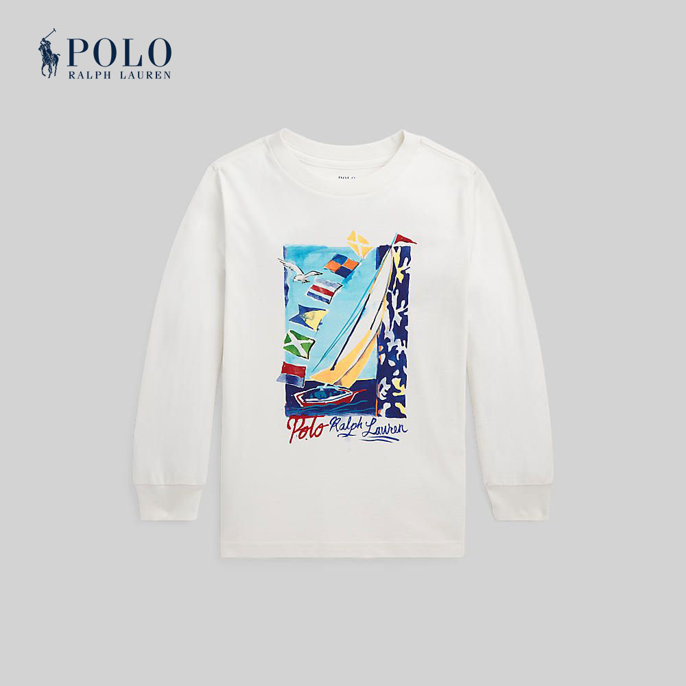 Polo Ralph Lauren Kids Boys Tee-Sailboat-Print Cotton Long-Sleeve Tee CWPOTSHB8020784 100 White ราคา 3,500 บาท*ส่งฟรี