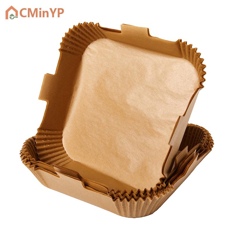 CMinYP 50 pcs Air fryer กระดาษทิ้งซับกระดาษไม่ติดกระดาษอบด้วยมือจับ ราคา 68 บาท*ส่งฟรี
