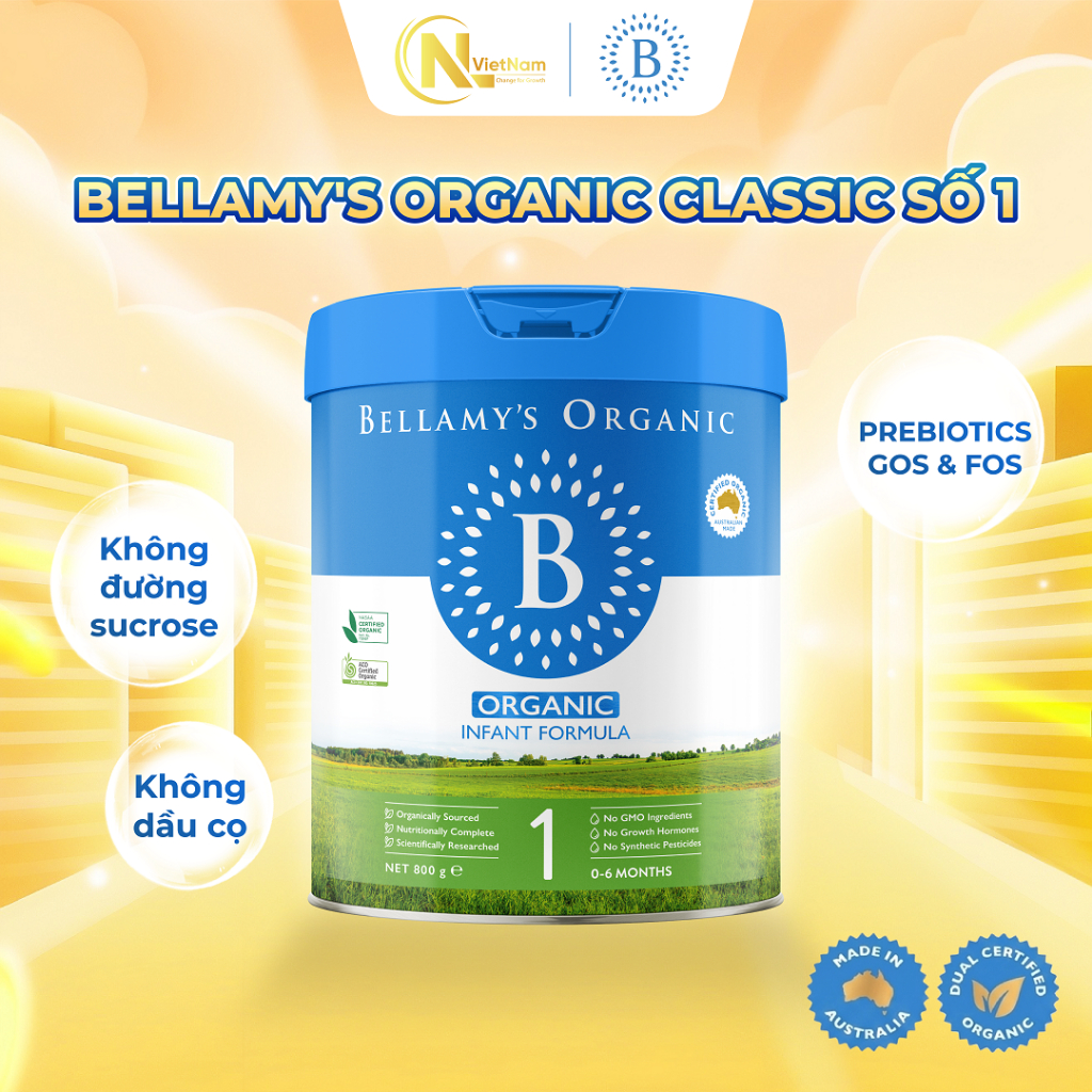 Sữa Hữu Cơ Bellamy's Organic Classic 2.0 Số 1 800g