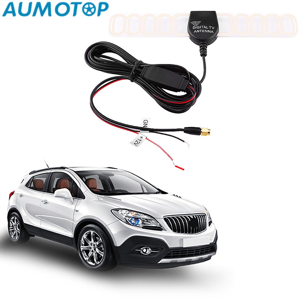 AUMOTOP Bộ khuếch đại trên không truyền hình kỹ thuật số đa năng trên ô tô Bộ tăng áp Ăng-ten FM DVB-T có đầu nối SMA (M)