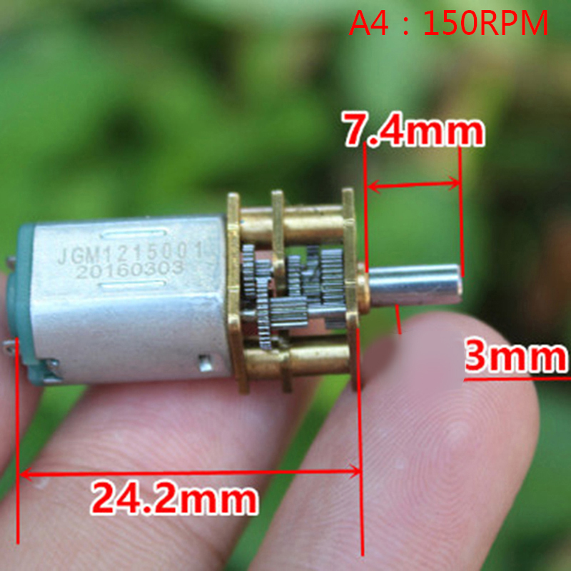 waqajh Micro N20 Bánh Động Cơ Tốc Độ Chậm Kim Loại Hộp Số Giảm Tốc Động Cơ Điện Tự Làm Đồ Chơi - 7