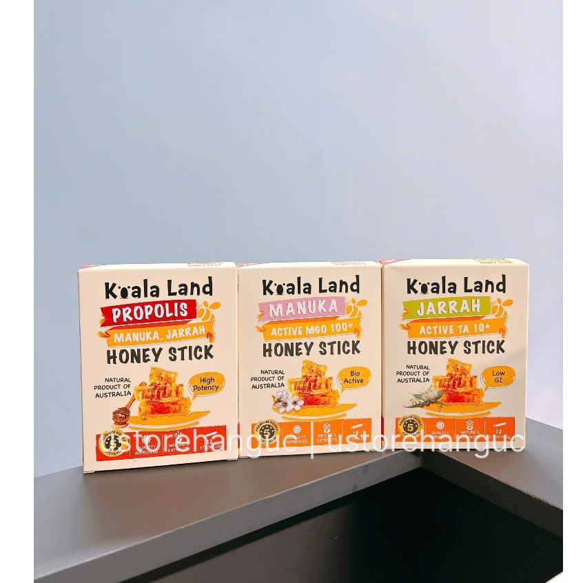 1 HỘP Mật Ong Dạng Que/Thanh (có loại dành riêng cho người bị tiểu đường) Koala Land Honey Stick 12 x 10g -  Sản phẩm cung cấp cho mọi người trên toàn cầu loại vàng lỏng tốt n.h.ấ.t, sử dụng các thành phần tinh khiết n.h.ấ.t của Úc với sự tốt lành