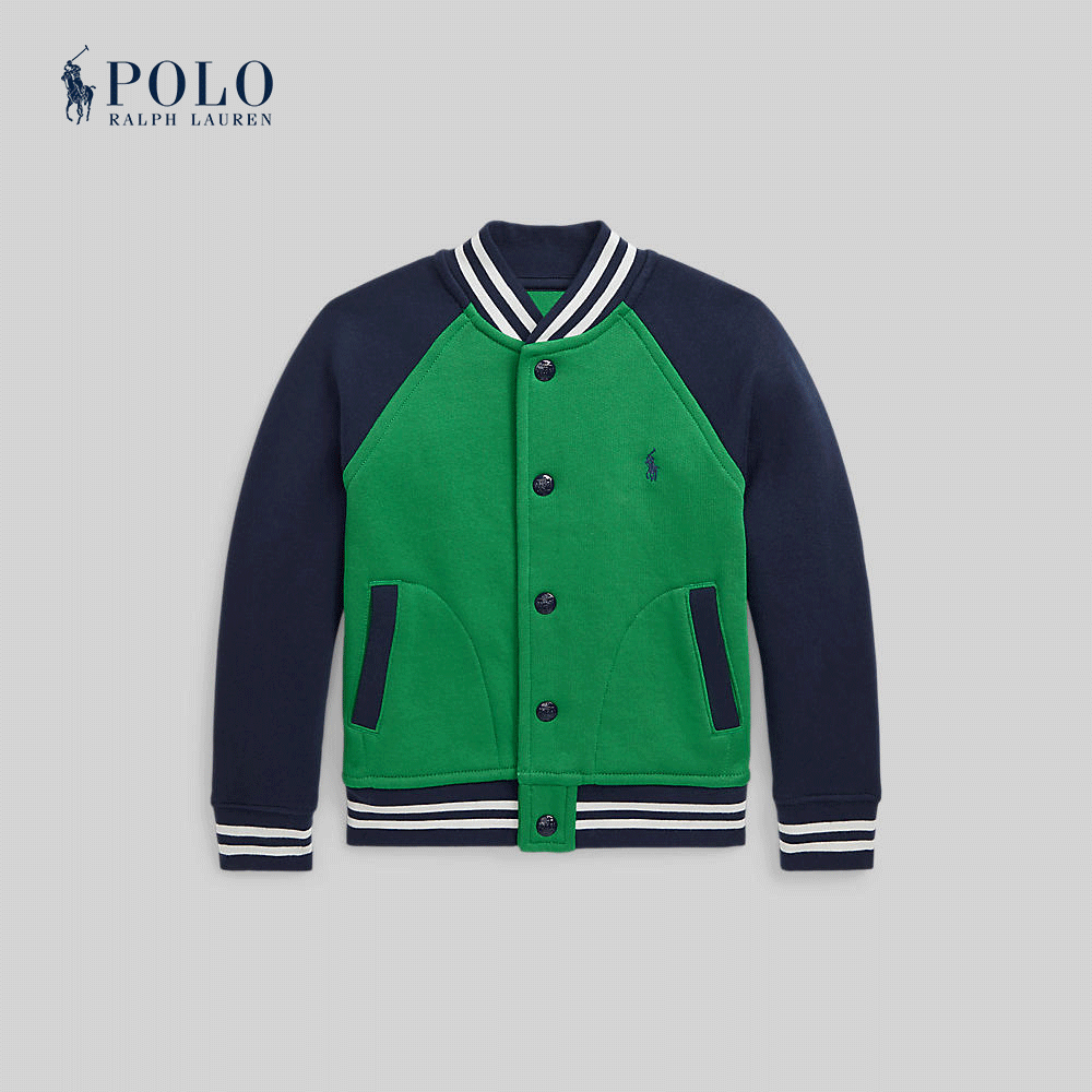 Polo Ralph Lauren Kids Boys Jacket-Color-Blocked Fleece Baseball Jacket CWPOOTWB6020281 300 Green ราคา 9,700 บาท*ส่งฟรี