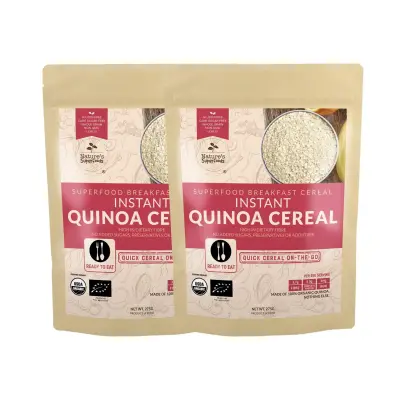 Bundle Deal: Nature's Superfoods Organic Breakfast Cereals: Instant Quinoa Cereal Flakes 400g x 2