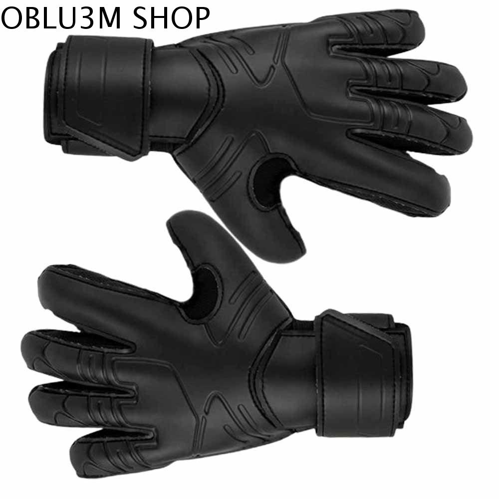 OBLU3M Chống mài mòn Găng tay thủ môn Bảo vệ ngón tay Đen Găng tay bóng đá cao su Tay cầm chắc chắn Bảo vệ tay lái Găng tay thủ môn bóng đá Người lớn/Thanh Niên/trẻ em