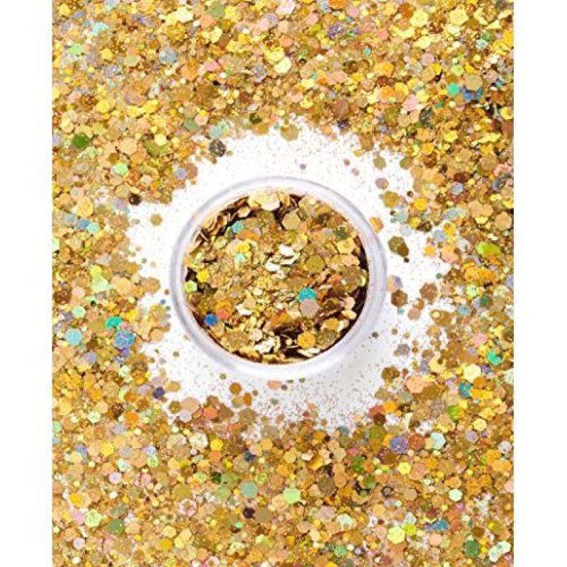 Buy SoJourner Bags Chunky Cosmetic Holographic Body Glitter – Nail, Hair, Face & Body Glitter Festival Rave Accessories by SoJourner (Golden Goddess) Singapore