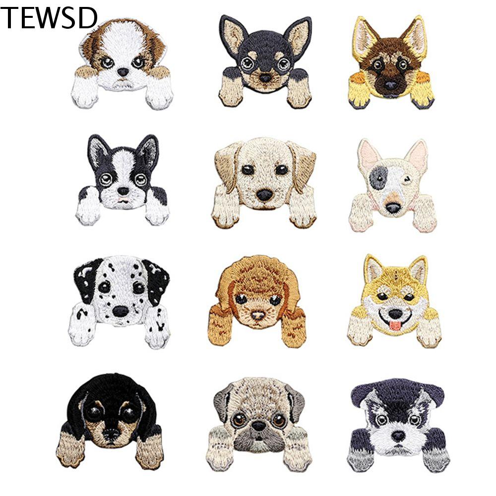 TEWSD Shiba Chó nhỏ Sắt trên Vá Quần áo vá Đính đá Trang trí ba lô