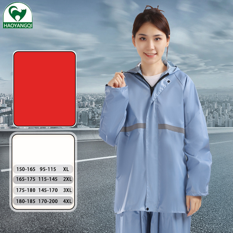 Áo Mưa Nam chia Xe máy điện Poncho Áo Mưa Đi Xe toàn thân áo mưa phù hợp với áo mưa quần đi mưa Bộ đồ hai mảnh đơn giản