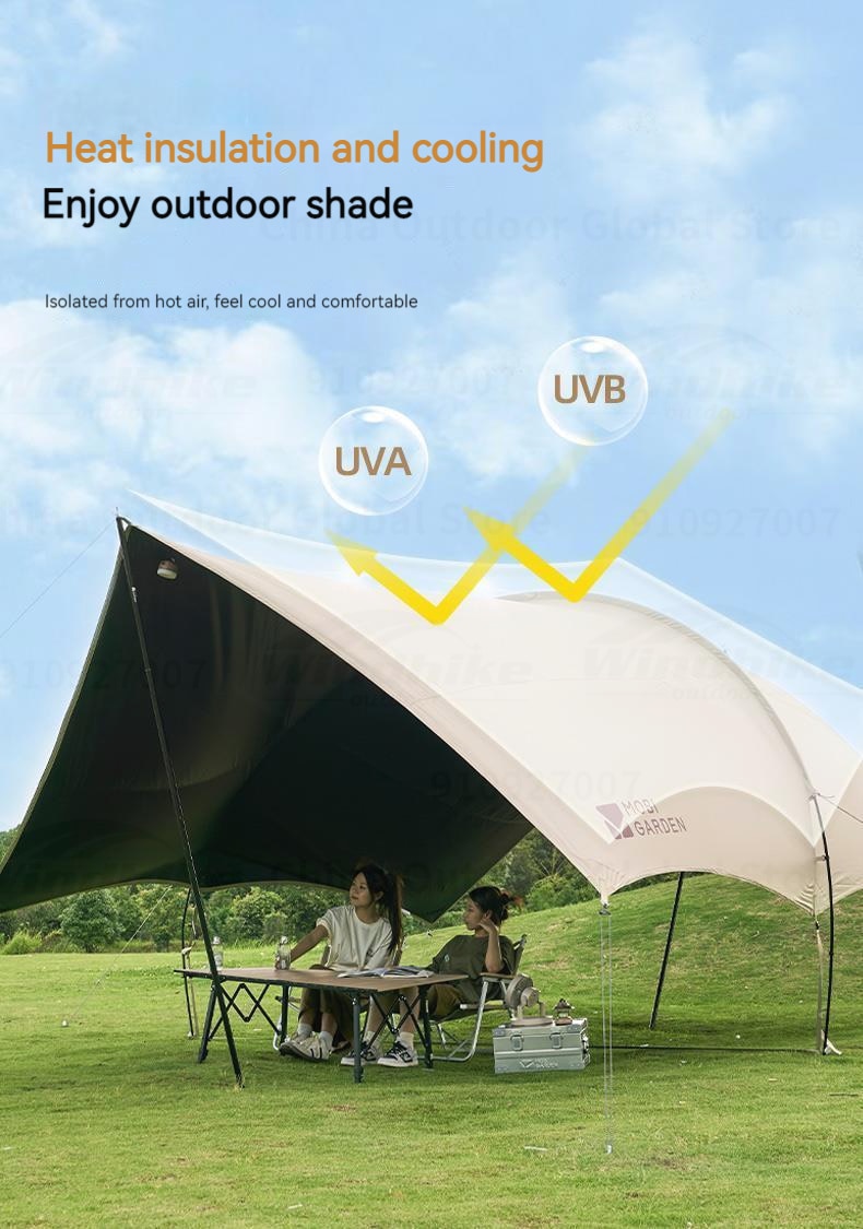 MOBI GARDEN Outdoor Camping Picnic Tent Anti-vinyl Canopy Rain Anti-ultraviolet 50+ Large-size Tunnel-type Oxford View D250 · v49