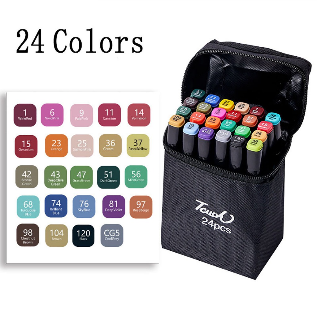 80 Color Painting Markers Highlighter Touch Markers Alcohol Marker Pen Set Art School Supplies