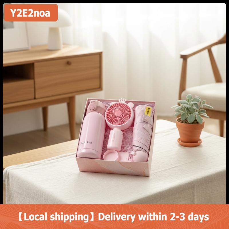 【Local shipping】 Mùa hè của người đàn ông mát mẻ Bộ Quà Tặng cách nhiệt bằng thép không gỉ chai nước Mini Fan UPF50 Sun Kit cho Câu Cá Đi Bộ Đường Dài chuyến đi