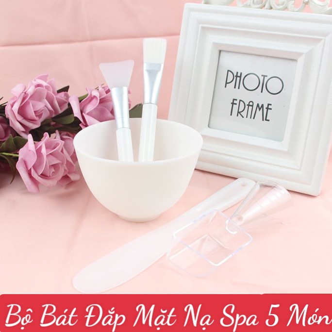 Bộ dụng cụ trộn đắp mặt nạ 5 món , bộ bát đắp mặt nạ - hàng cao cấp