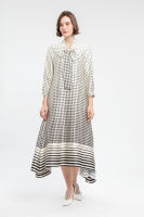 MINIMAL - Hounstood - Gaun Motif Geometris - Beige