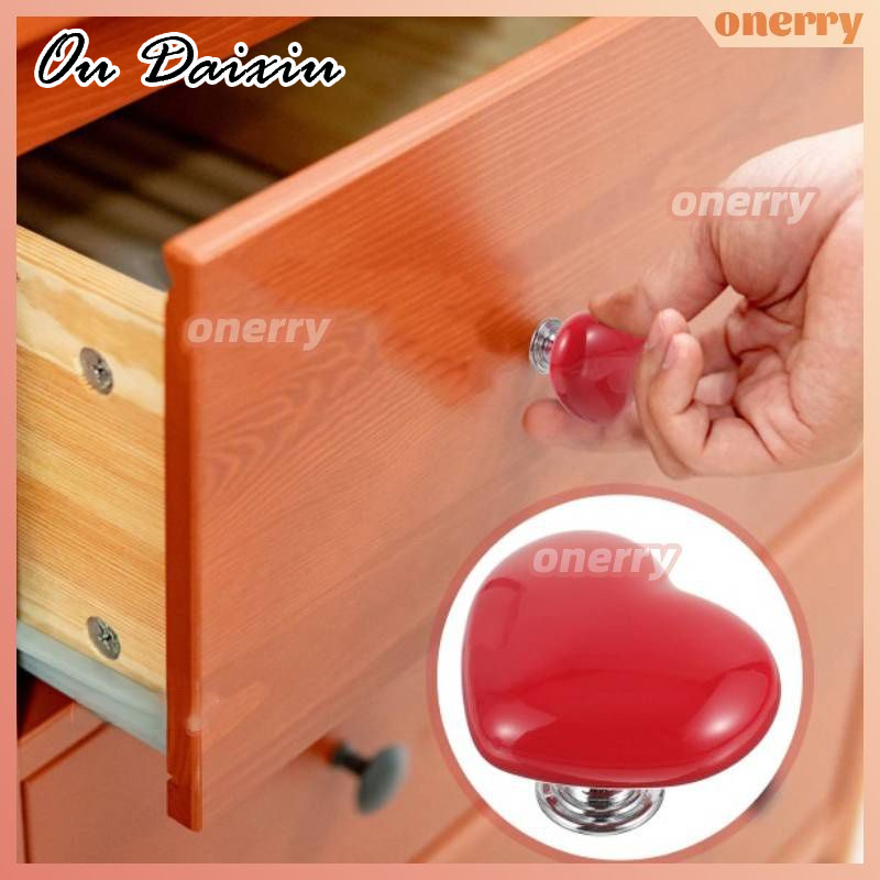OUDAIXIU มือจับตู้ลิ้นชัก, ลูกบิดตู้เซรามิก haplopore, ลูกบิดตู้รูปหัวใจสีแบบพกพา ราคา 9 บาท*ส่งฟรี