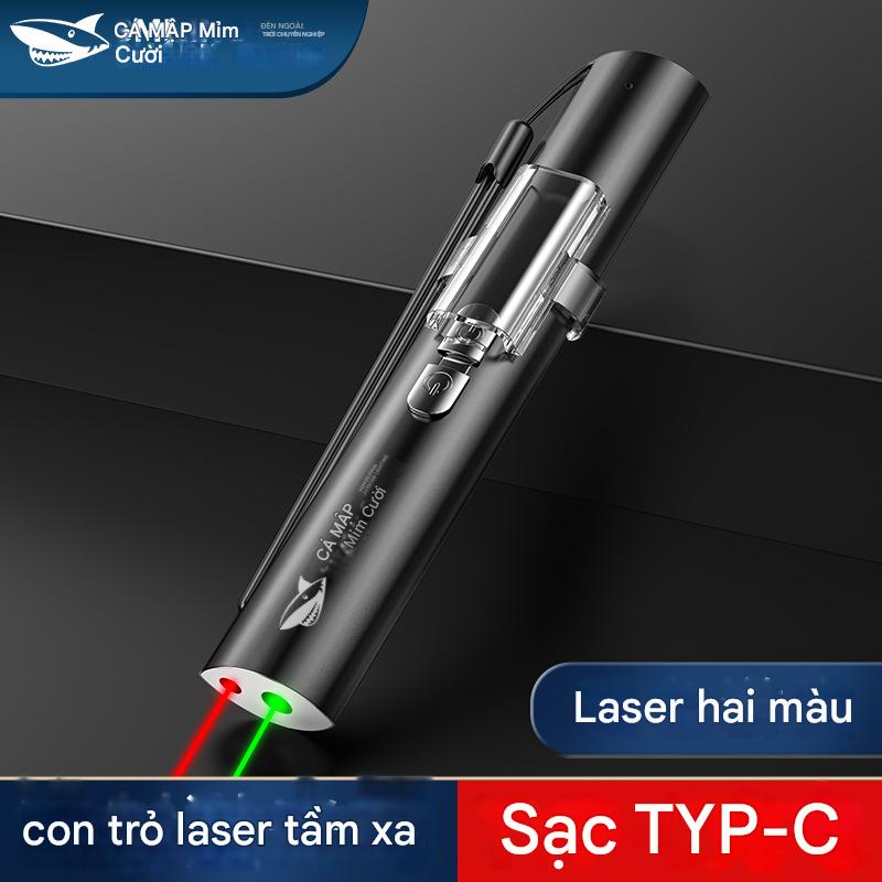 Bút Laser Laze 2 Tia Xanh Đỏ 313 mini Sạc Type C Dài 10cm Siêu Mạnh