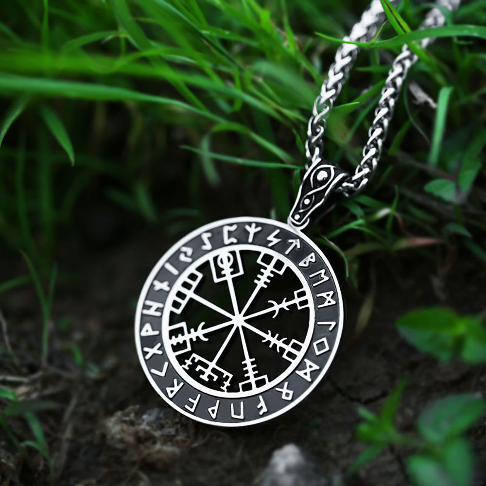 Viking Broad Axe Pendant Necklace Norse Ornament for Men 316L Stainless Steel Jewelry Men's Long Chain Necklaces Jewellery Gift