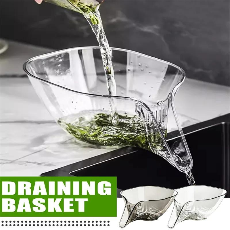 Multifunctional Drain Basket Plastic Vegetable Basin Drain Bowl Household Sink Kitchen Washing Fruit Plate