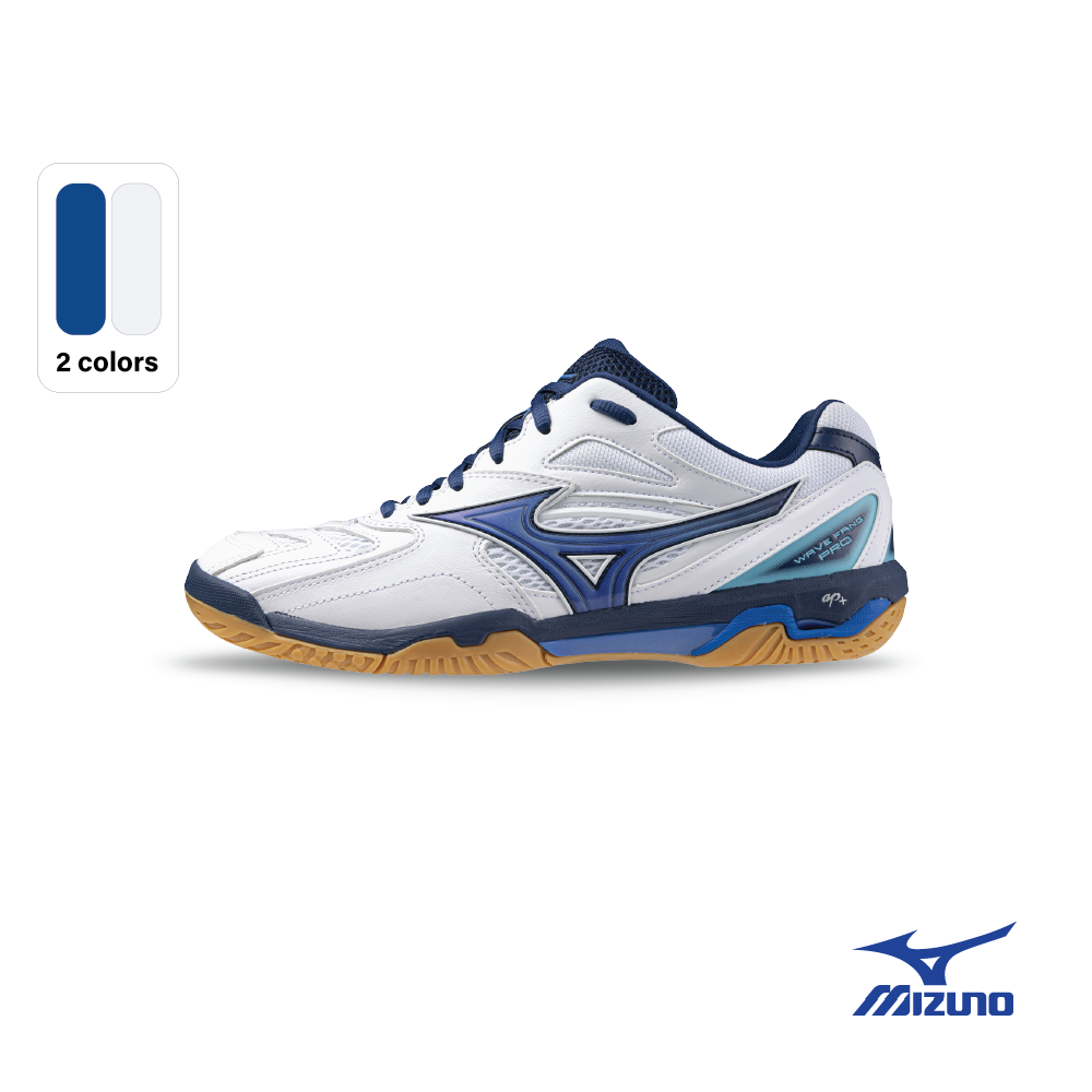 Local warranty Mizuno unisex wave Fang pro badminton shoes in white seasonal blue for men & women 71