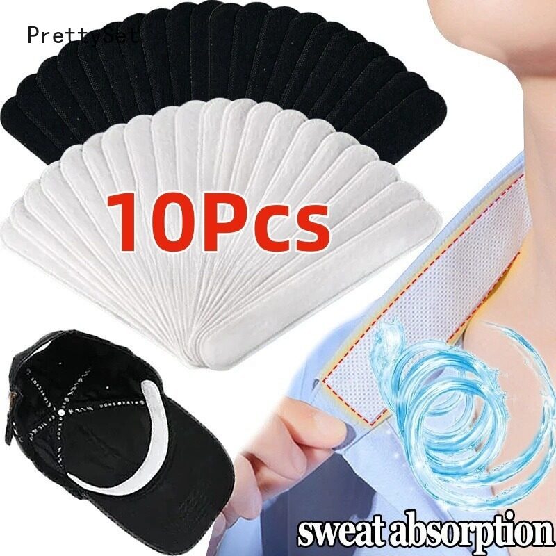 10 cái miếng dán Dải cap Stick Liner Pads vô hình mồ hôi hấp thụ thoải mái, thoáng khí tự dính dùng một lần Mũ vành sweatband cho áo sơ mi cổ áo mũ