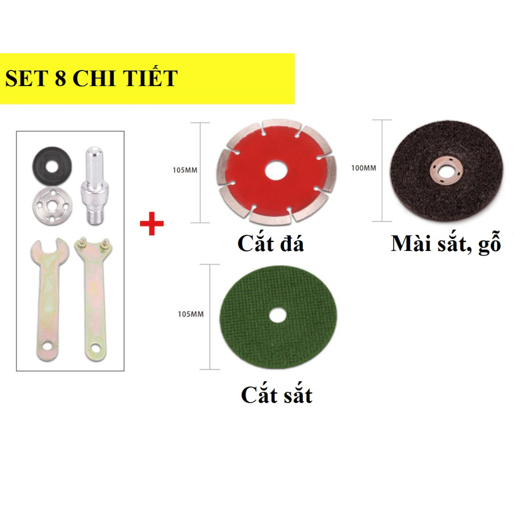 Bộ Chuyển Đổi Máy Khoan Thành Máy Cưa Mài Cắt Kèm 6 Đĩa Cắt Đa Năng - Đầu Chuyển Gắn Máy Khoan Thành