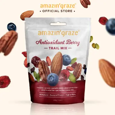 Amazin' Graze Healthy Antioxidant Berry Trail Mix 130g - NO SALT & SUGAR | Halal Certified