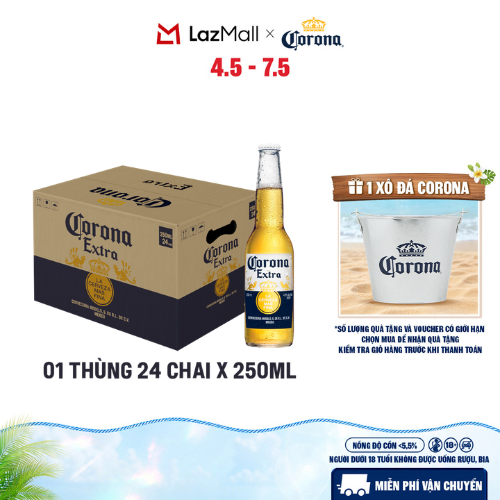 Thùng 24 Chai Bia Corona Extra Nhập Khẩu (250ml/chai)