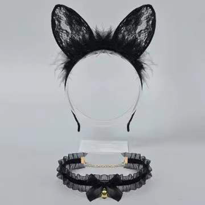 Party Makeup Dance Headdress Lace Veil Cute Cat's Ears Rabbit Ears Hairpin Headband Hair Hoop - Image 4