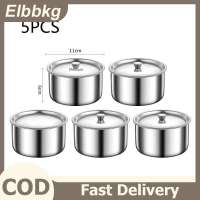 Elbbkg ชามใส่ไข่นึ่งสแตนเลส1 3 5ชิ้นชามราเมงผลไม้สลัดสตูว์พร้อมฝาปิดถ้วยซุปภาชนะใส่อาหารเครื่องครัว