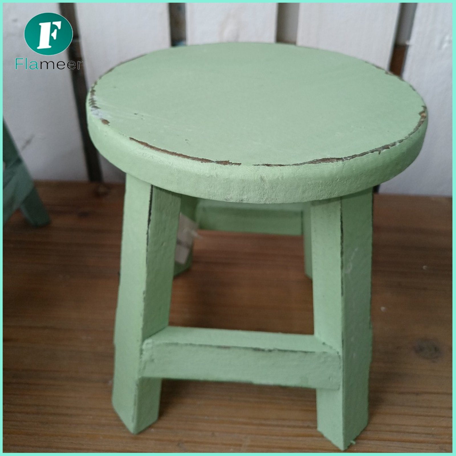 Flameer Sturdy & Long-Lasting Round Wooden Stool Minimalist Design Round Wood Plant Stand Waterproof Miniature Wood Stool Non-Slip for Patio, Indoor ราคา 434 บาท*ส่งฟรี