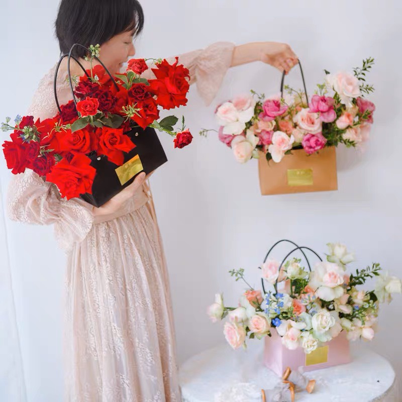 Túi giấy cắm hoa, giỏ cắm hoa chống thấm nước, túi cắm hoa, giỏ cắm hoa