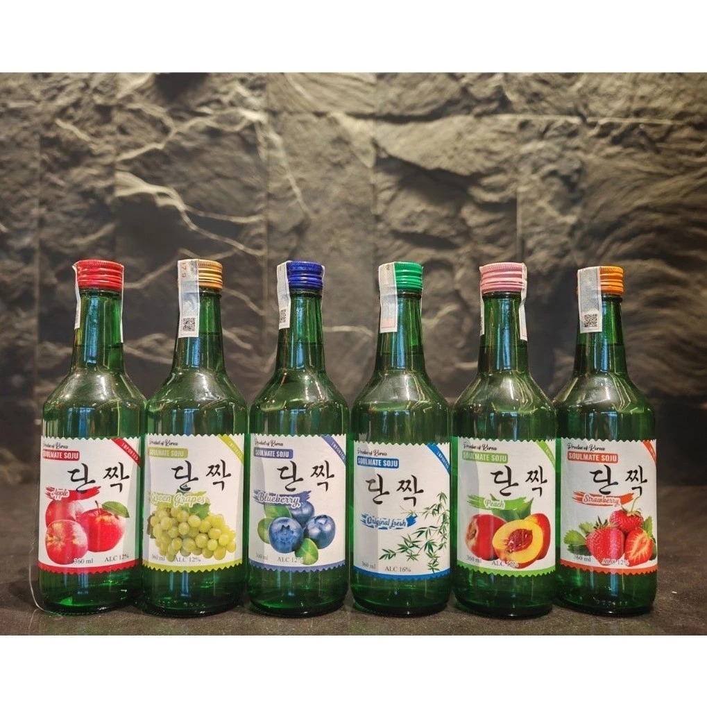 SOJU DAMSO 6VỊ THƠM NGON, SOCHU NƯỚC TRÁI CÂY TỰ NHIÊN 360ML